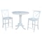 International Concepts Round 36 in Rd Pedestal Gathering Ht Table, 2 X-Back Counter Ht Stools, White, 36 in W, 36 in L, Wood K08-36RT-6B-32 - alternate 1